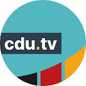 Der Button enthält einen Bildschirm mit der Aufschrift CDU TV und einen Hinweis auf Youtube.